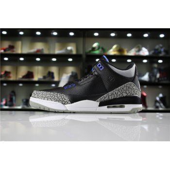 Fragment Design x Air Jordan 3 Retro Black Royal Blue-White Shoes